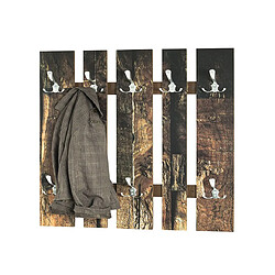 Pegane Garderobe murale coloris nature-optique inox en métal - L 65 x P 9 x H 100 cm 