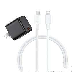 General Chargeur iPhone Apple Block USB C Fast, câble USB C vers Lightning de 0,9 m pour iPhone13/14/14 plus/12/pro/pro max/11/Air pods pro/iPad air 3/min4(noir)