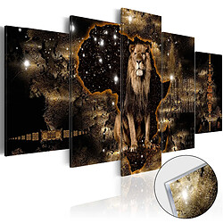 Decoshop26 Tableaux en verre acrylique décoration murale motif Lion d'or 200x100 cm TVA110155 