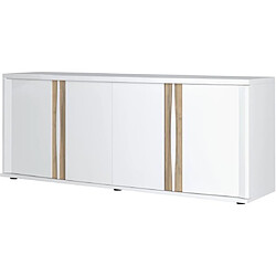 Mes Buffet 4 portes avec LED 200,5x57x87 cm chêne et blanc - MUNST