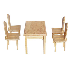 Ensemble de chaises de table miniatures en bois de maison