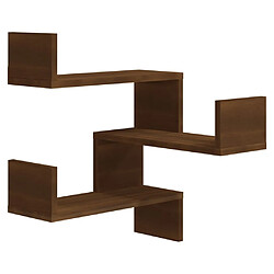 Maison Chic Étagère d'angle murale,Etagère de rangement flottante Chêne marron 40x40x50 cm Bois ingénierie -MN50771