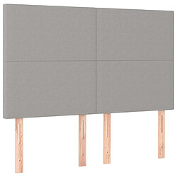 Acheter Maison Chic Tête de lit scandinave à LED,meuble de chambre Gris clair 144x5x118/128 cm Tissu -MN91560