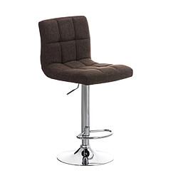 Decoshop26 Tabouret de bar x1 avec repose-pieds hauteur réglable design moderne en tissu marron 10_0000056