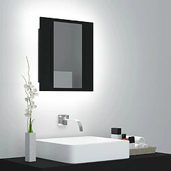 vidaXL Armoire à miroir de salle de bain LED Noir 40x12x45cm Acrylique