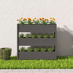 Avis Maison Chic Jardinière,Bac à fleurs - pot de fleur Gris 112x25x104,5 cm Bois massif de pin -GKD11741