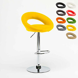 Superstool Tabouret haut bar cuisine fixe pivotant réglable en hauteur avec repose-pieds Chicago, Couleur: Jaune