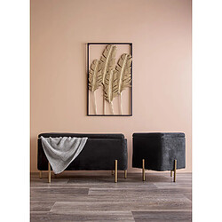 Present Time Décoration murale design métal Feathers - L. 53 x l. 89 cm - Noir et doré