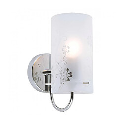 Luminaire Center Applique murale moderne Valve Chrome Coloris : Chrome Coloris de l'abat jour : Tapis Matèriau : Alliage métallique, verre Hauteur en Cm : 22 Longueur en Cm : 14 Largeur en Cm : 10 IP : 20