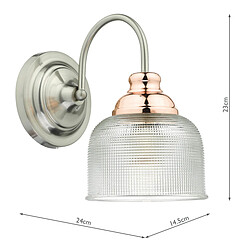 Acheter Luminaire Center Applique murale Wharfdale chrome satiné et cuivre poli 1 ampoule