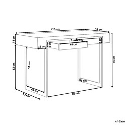 Beliani Bureau à double tiroirs 120 x 55 cm bois clair et noir VIDA