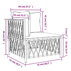 vidaXL Canapé d'angle de jardin avec coussins anthracite tissu tissé pas cher