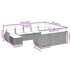 Avis vidaXL Salon de jardin 11 pcs avec coussins noir résine tressée