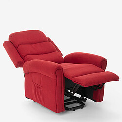 LE ROI DU RELAX Fauteuil électrique de relaxation massage et chauffage avec roues Victoria, Couleur: Bordeaux pas cher