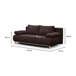 Avis Banquette convertible 3 places MIKA - Velours côtelé marron foncé - Coffre de rangement - L 192 x H 84 x P 93 cm