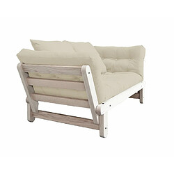 Avis Inside 75 Banquette méridienne futon BEAT pin naturel tissu coloris beige couchage 75*200 cm.