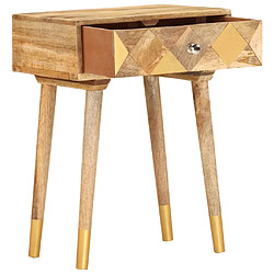 vidaXL Table de chevet 43 x 30 x 58 cm Bois de manguier massif