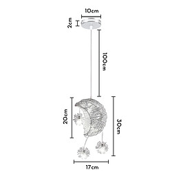 Stoex Lampe À Suspension Lune Suspension Luminaire Moderne 15CM Plafonnier Rétro Vintage Pour Couloir, Chambre À Coucher, Salon, Cuisine pas cher