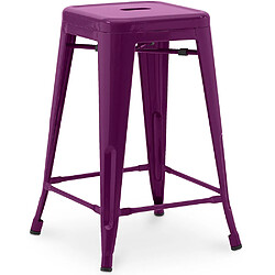 ICONIK INTERIOR Tabouret de bar - Design industriel - 60cm - Nouvelle édition - Stylix Violet 