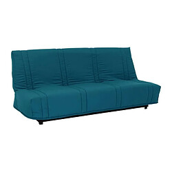 Avis Banquette clic clac 3 places - Bleu canard - 100% coton - L 193 x P 92 cm - LENA