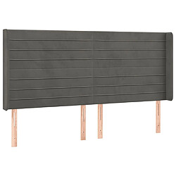 Avis Maison Chic Tête de lit scandinave à LED,meuble de chambre Gris foncé 183x16x118/128 cm Velours -MN71863