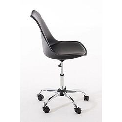 Decoshop26 Chaise de bureau tabouret à roulette hauteur réglable noir TABO10001