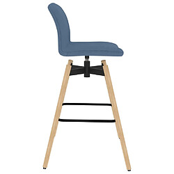 Avis vidaXL Chaises pivotantes de bar lot de 2 bleu tissu