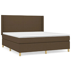 vidaXL Sommier à lattes de lit avec matelas Marron foncé 160x200 cm