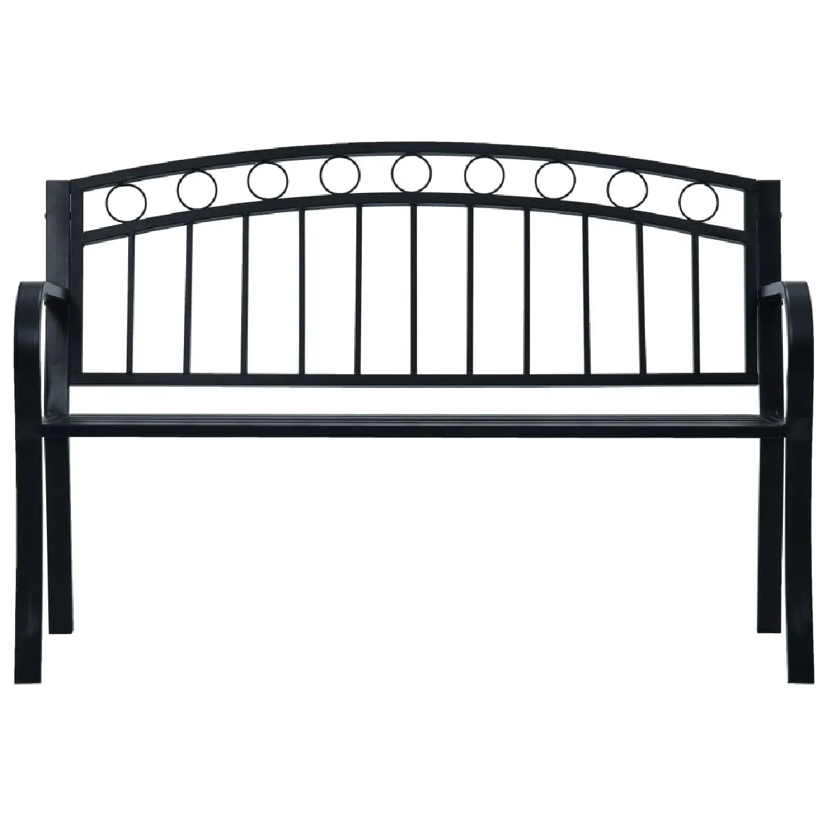 Maison Chic Banc de jardin | Banquette de jardin | Chaise Relax 125 cm Noir Acier -MN93105