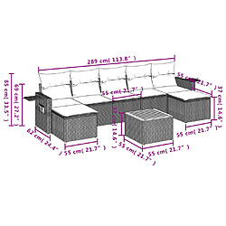 Avis vidaXL Salon de jardin avec coussins 8 pcs beige résine tressée