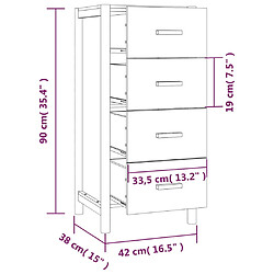 vidaXL Buffet haut Blanc 42x38x90 cm Bois d'ingénierie pas cher