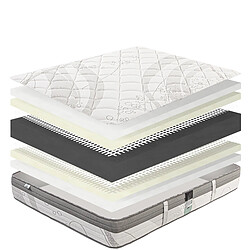 LUXURY LITERIE Matelas 140x200 cm, Pilarsleep, 26cm, mousse mémoire de forme, ferme, indépendance du couchage, face été/hiver pas cher