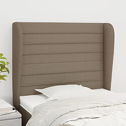 Maison Chic Tête de lit scandinave avec oreilles,meuble de chambre Taupe 93x23x118/128 cm Tissu -MN81979