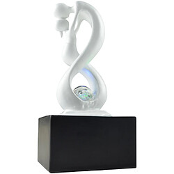 Zenlight Fontaine d'intérieur design éclairage LED Amor blanc et noir Fontaine Moderne Amor - L 14 x l 14 x H 31 cm - Polyrésine - Noir et Blanc