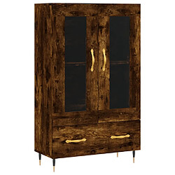 vidaXL Buffet haut chêne fumé 69,5x31x115 cm bois d'ingénierie