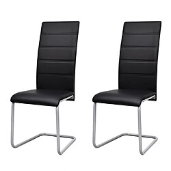 vidaXL Chaises à manger cantilever lot de 2 noir similicuir 