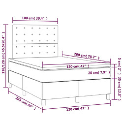 vidaXL Sommier à lattes de lit matelas et LED Marron foncé 120x200 cm pas cher