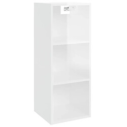 vidaXL Armoire murale Blanc brillant 34,5x32,5x90 cm Bois d'ingénierie