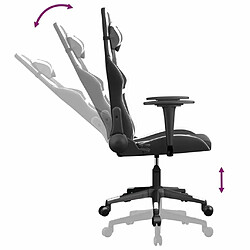 Maison Chic Chaise de jeu, Chaise gaming de massage, Fauteuil gamer d'ordinateur,Chaise de Bureau Noir et blanc Similicuir -GKD23253 pas cher