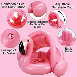 BESTA Anneau de natation pour bébé Flamingo avec protection solaire, aide à la nage pour bébé, anneau de natation pour bébé gonflable, anneau de natation pour piscine pour bébé, anneau de natation gonflable pour enfants, bébés, anneau de natation pour enfants