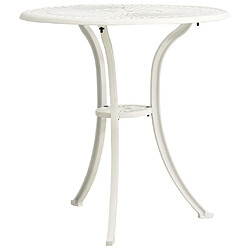 vidaXL Table de jardin Blanc 62x62x65 cm Aluminium coulé