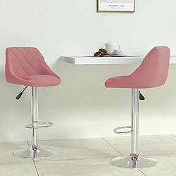 vidaXL Tabourets de bar lot de 2 rose velours 