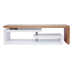 Miliboo Meuble TV design modulable blanc et bois MAX