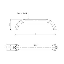 Astral Main courante pour piscine à visser longueur 2 m