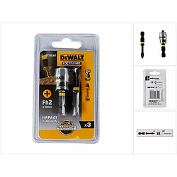 DeWalt DT 70536 T Set de 2 Embouts de tournevis Ph2 50mm + 1 x Anneau magnétique