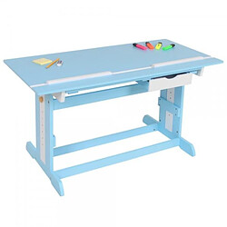 Helloshop26 Bureau enfant meuble chambre bleu plateau inclinable 2608005