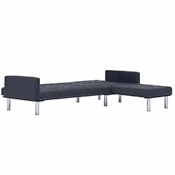 Maison Chic Canapé-lit convertible, Clic-Clac en forme de L gris foncé polyester -GKD51342 pas cher