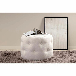 Venture Home Pouf rond en polyester teddy Benjamin.