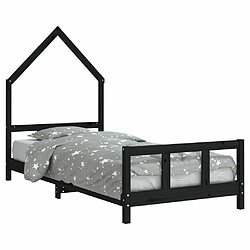 Maison Chic Lit simple Cadre de lit pour enfants,Lit d'Enfant Moderne noir 90x200 cm bois de pin massif -MN57972