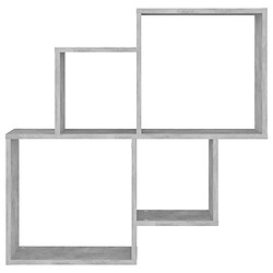 Avis Maison Chic Étagère cube murale,Etagère de rangement flottante Gris béton 80x15x78,5 cm Aggloméré -MN56643